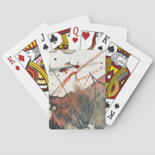 Abstract grunge achtergrond, inkt textuur. 5 pokerkaarten