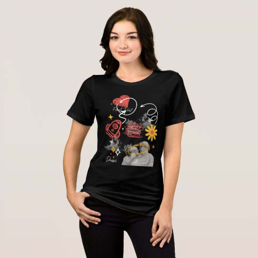 Abstract Grunge "Alles over Liefde" Tri-Blend Shirt (Voorkant volledig)