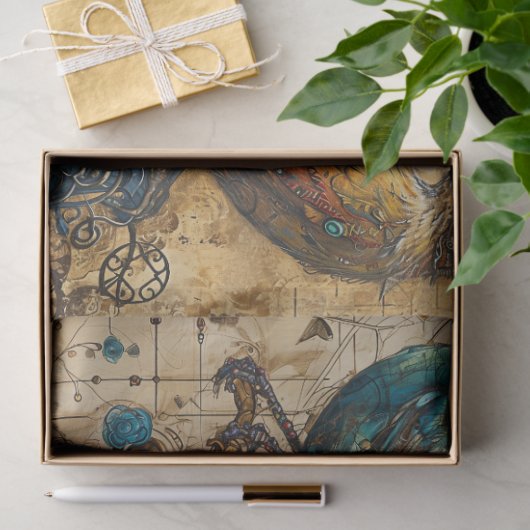  Abstract Grunge Birds Decoupage Tissuepapier (Geschenk)