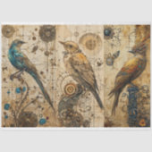  Abstract Grunge Birds Decoupage Tissuepapier (Voorkant)