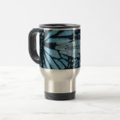 Abstract Grunge Blauwe Vlinderkunst Persoonlijk Reisbeker (Voorkant links)
