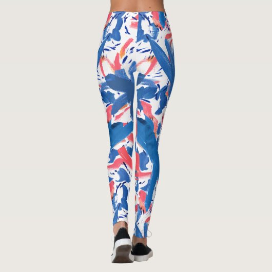 Abstract Grunge bloemmotief Leggings (Achterkant)