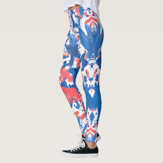 Abstract Grunge bloemmotief Leggings (Links)