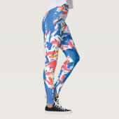 Abstract Grunge bloemmotief Leggings (Rechts)