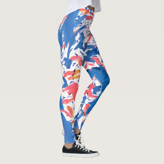 Abstract Grunge bloemmotief Leggings (Rechts)
