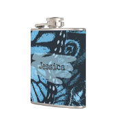 Abstract Grunge Blue Butterfly Art Personalized Heupfles (Links)