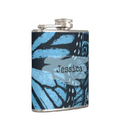 Abstract Grunge Blue Butterfly Art Personalized Heupfles (Rechts)