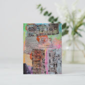 Abstract Grunge Cijfers Letters collage Briefkaart (Staand voorkant)