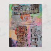 Abstract Grunge Cijfers Letters collage Briefkaart (Voorkant)