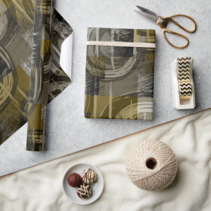 Abstract grunge, monochroom bruin cadeaupapier
