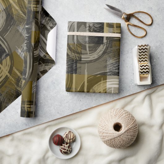 Abstract grunge, monochroom bruin cadeaupapier (Crafts)