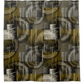 Abstract grunge, monochroom bruin douchegordijn (Voorkant)