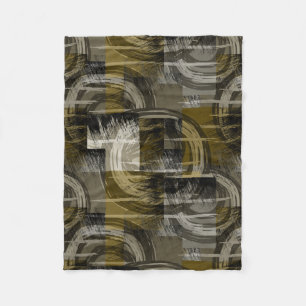 Abstract grunge, monochroom bruin fleece deken