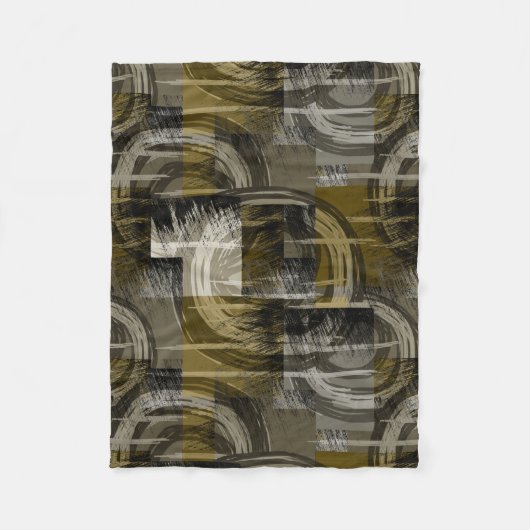 Abstract grunge, monochroom bruin fleece deken (Voorkant)