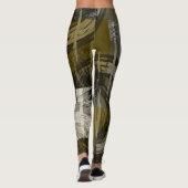Abstract grunge, monochroom bruin leggings (Achterkant)