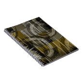 Abstract grunge, monochroom bruin notitieboek (Rechterzijde)