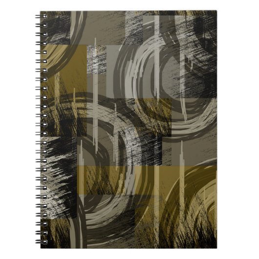 Abstract grunge, monochroom bruin notitieboek (Voorkant)