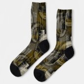 Abstract grunge, monochroom bruin sokken (Links)