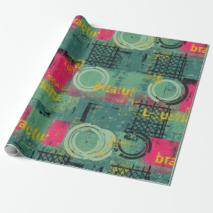 Abstract grungepatroon met geometrische vormen cadeaupapier