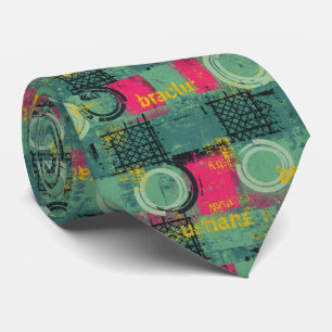 Abstract grungepatroon met geometrische vormen stropdas