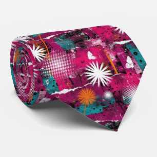 Abstract grungepatroon met paardenbloem stropdas