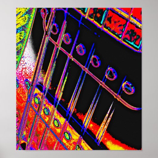 Abstract Guitar Modern Pop Art Poster Rock N Roll (Voorkant)