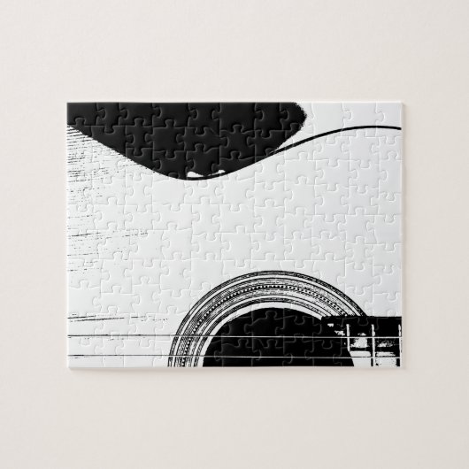 Abstract Guitar Musical White Legpuzzel (Horizontaal)