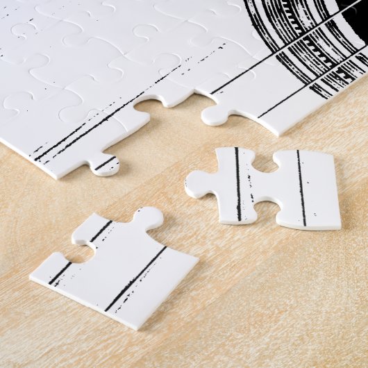 Abstract Guitar Musical White Legpuzzel (Zijkant)