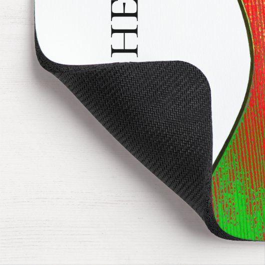 Abstract Guitar Red en Geel Muismat (Hoek)