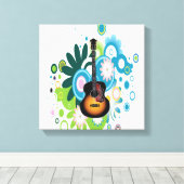 Abstract Guitar Wrapped Canvas Afdruk (Insitu (Houten vloer))