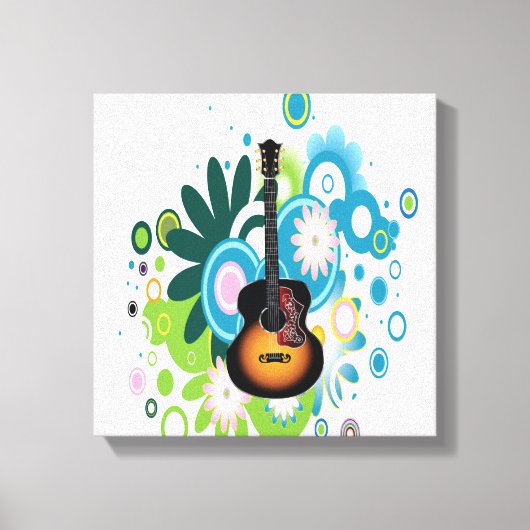 Abstract Guitar Wrapped Canvas Afdruk (Voorkant)