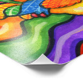 Abstract haan vogel dier kleurrijke kunst foto afdruk (Hoek)