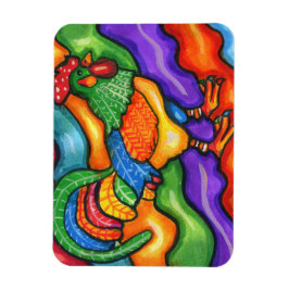 Abstract haan vogel dier kleurrijke kunst magneet