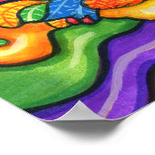 Abstract haan vogel dier kleurrijke kunst poster (Hoek)