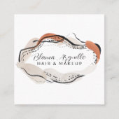 Abstract Haar Make-up Artiest Afspraak & Vierkante Visitekaartje (Voorkant)