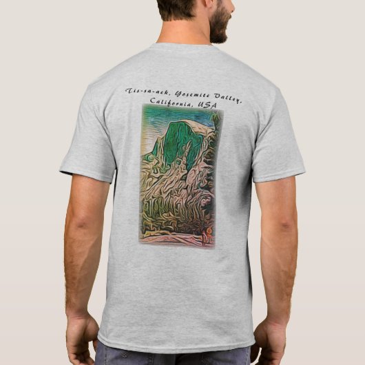 Abstract Half Dome Yosemite Valley California T-shirt (Achterkant)
