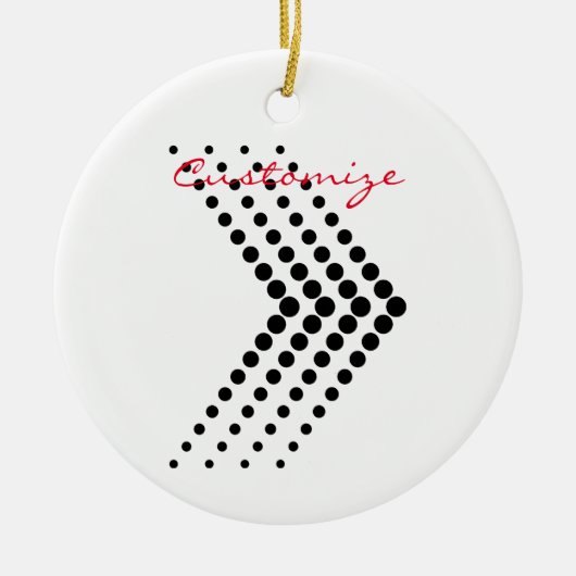 Abstract Half-tone Pulserende Cirkel Zigzag Chevro Keramisch Ornament (Voorkant)