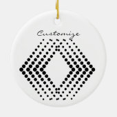 Abstract Half-tone Pulserende Cirkel Zigzag Chevro Keramisch Ornament (Achterkant)