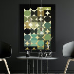 Abstract halfcirkels industriële fusiegoud folie afdrukken<br><div class="desc">Mooie hedendaagse zwarte, donkerbruine, grijze, beige taupe, blauwgroen, olijfgroen en echte gouden folie, gekleurde geometrische cirkels en halve cirkels op een scherpe witte achtergrond. Een elegant, stijlvol en eclectisch minimalistisch ontwerp voor de artistieke interieurontwerper, de artistieke decorator van het décor, de populaire heuptrendsetter, de retro-kunststijl, of de abstracte digitale geometrische...</div>