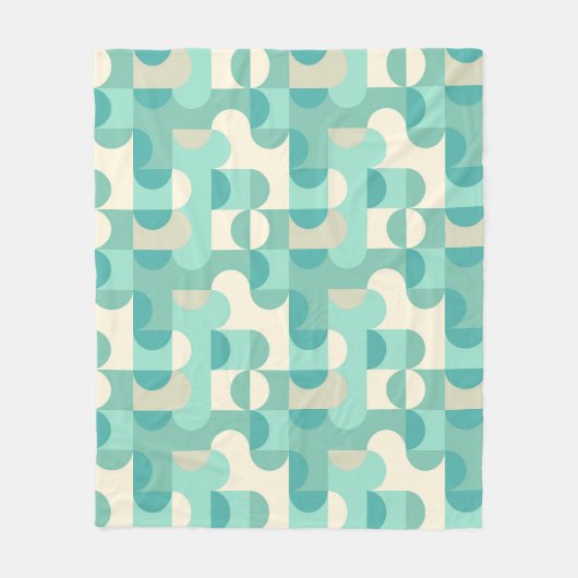Abstract halfcirkels model op fusiepatroon fl. fleece deken (Voorkant)