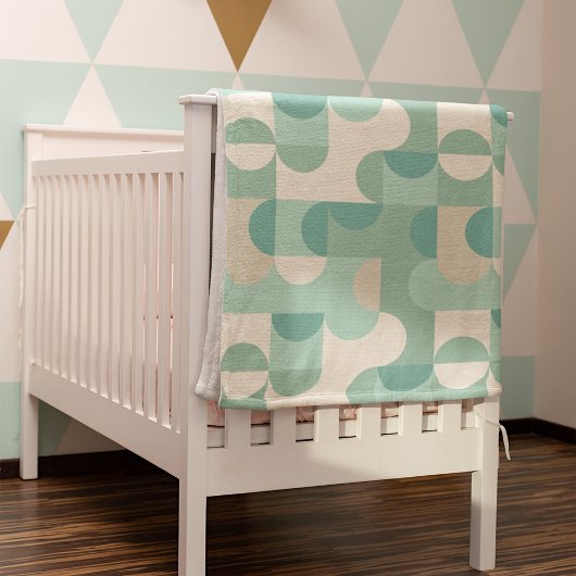 Abstract halfcirkels model op fusiepatroon fl. fleece deken