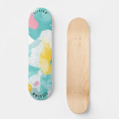 Abstract Halftoonpatroon met hedendaagse pastel Persoonlijk Skateboard (Voorkant)