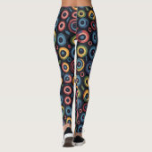 Abstract Halloween Blauw Spooky Monster Eyeball Leggings (Achterkant)