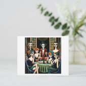 Abstract Halloween cocktailparty Briefkaart (Staand voorkant)