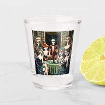 Abstract Halloween cocktailparty