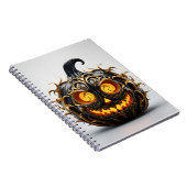 Abstract Halloween Elegant Zwart Pompoen Notitieboek (Rechterzijde)