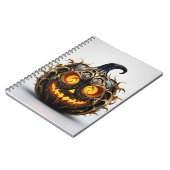 Abstract Halloween Elegant Zwart Pompoen Notitieboek (Linkerzijde)