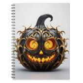 Abstract Halloween Elegant Zwart Pompoen Notitieboek (Voorkant)