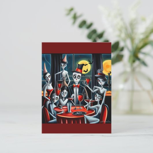 Abstract Halloween Feest Briefkaart (Staand voorkant)