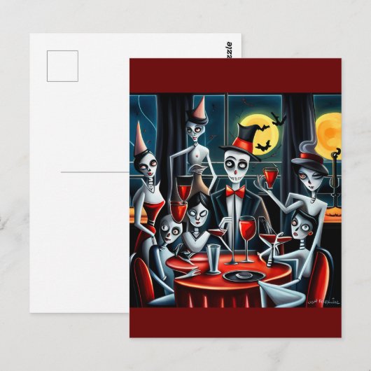 Abstract Halloween Feest Briefkaart (Voorkant / Achterkant)